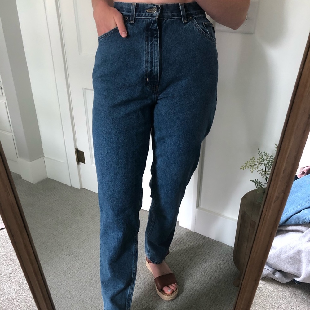Retro Chic Blue Straight Leg Jeans